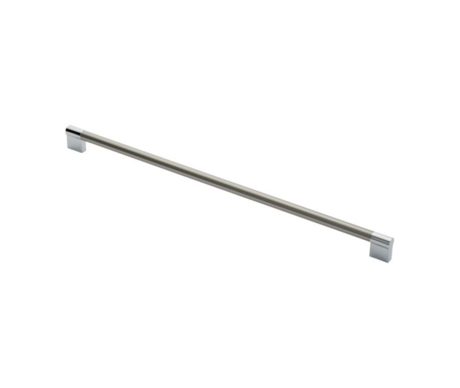 Satin Nickel & Polished Chrome 460mm Keyhole Handle | FTD470JSNCP