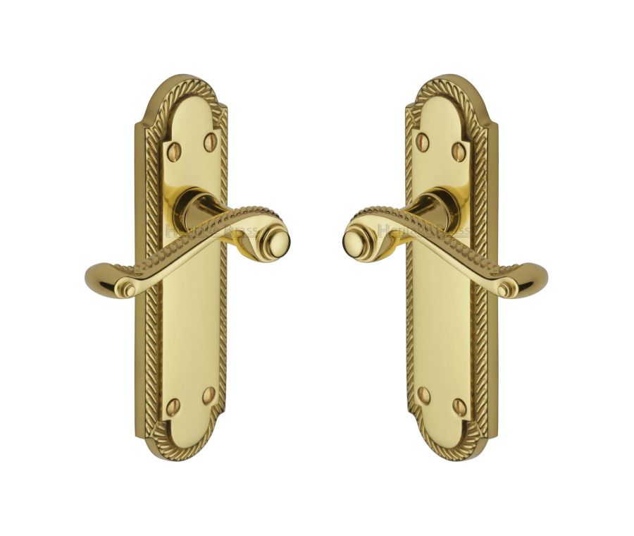 Heritage Brass Polished Brass Gainsborough Door Handle on Plate - Lever Latch
