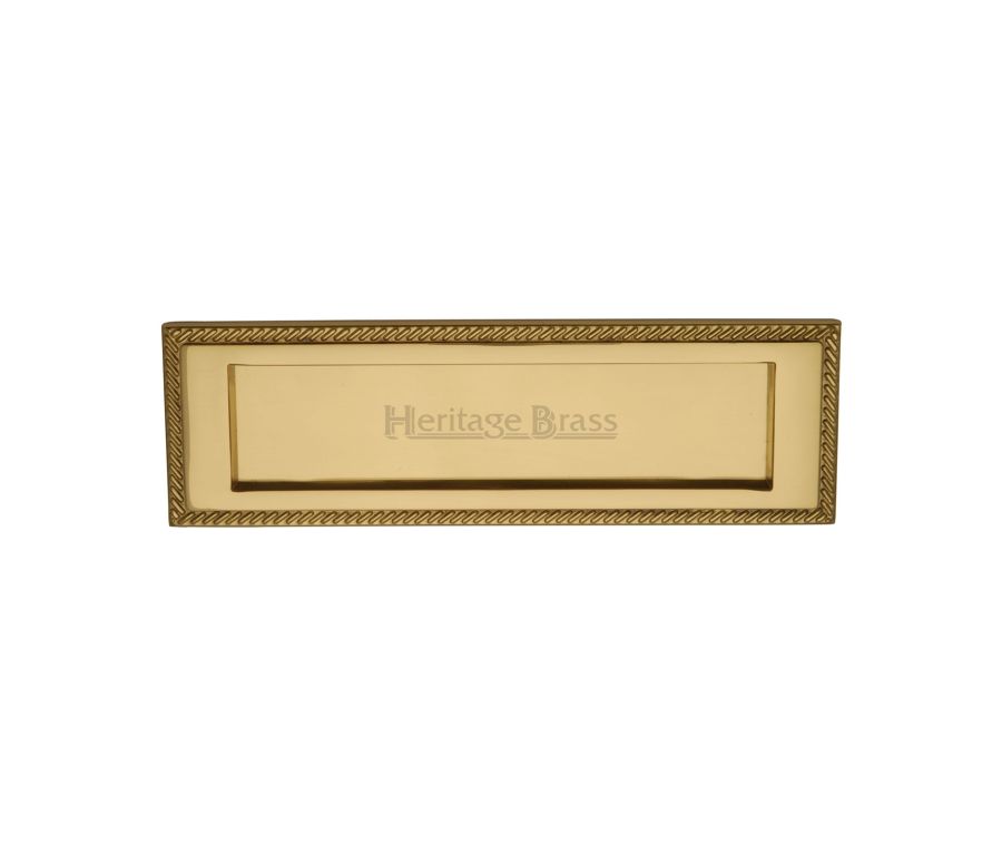 Heritage Brass Polished Brass Georgian Rope Letterplate - 254 x 79mm