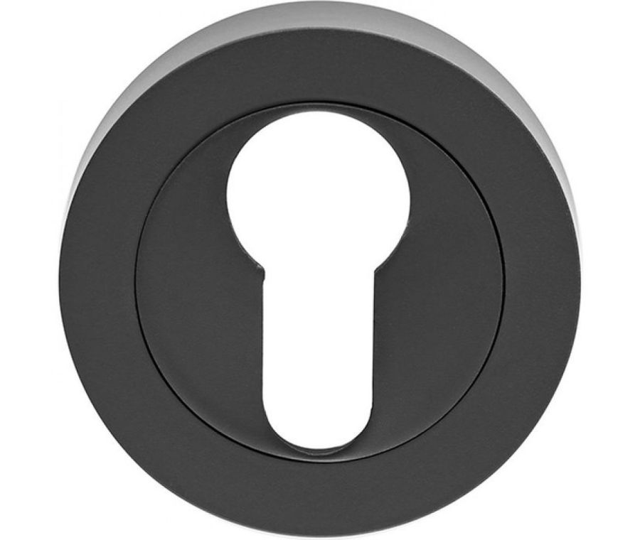 Matt Black 51mm Euro Profile Round Key Escutcheon | GK4001MB