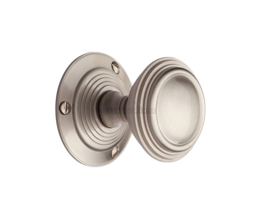 Heritage Brass Satin Nickel Goodrich Door Knob on Rose