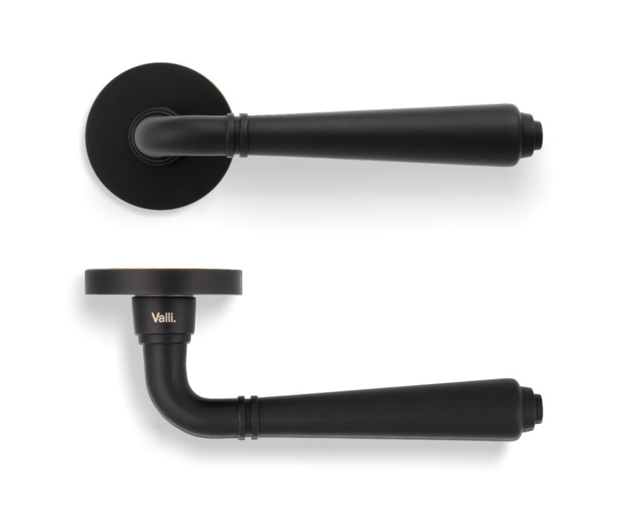 Set Valli Matt Black PVD H1037 Teseo Lever Handle 