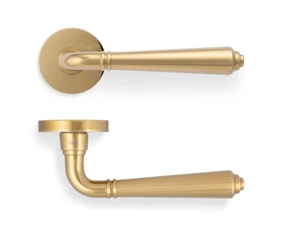 Set Valli Polished Brass PVD H1037 Teseo Lever Handle 