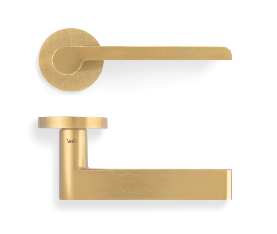 Set Valli Satin Brass PVD H1054 W.W. Bauhaus Lever Handle 