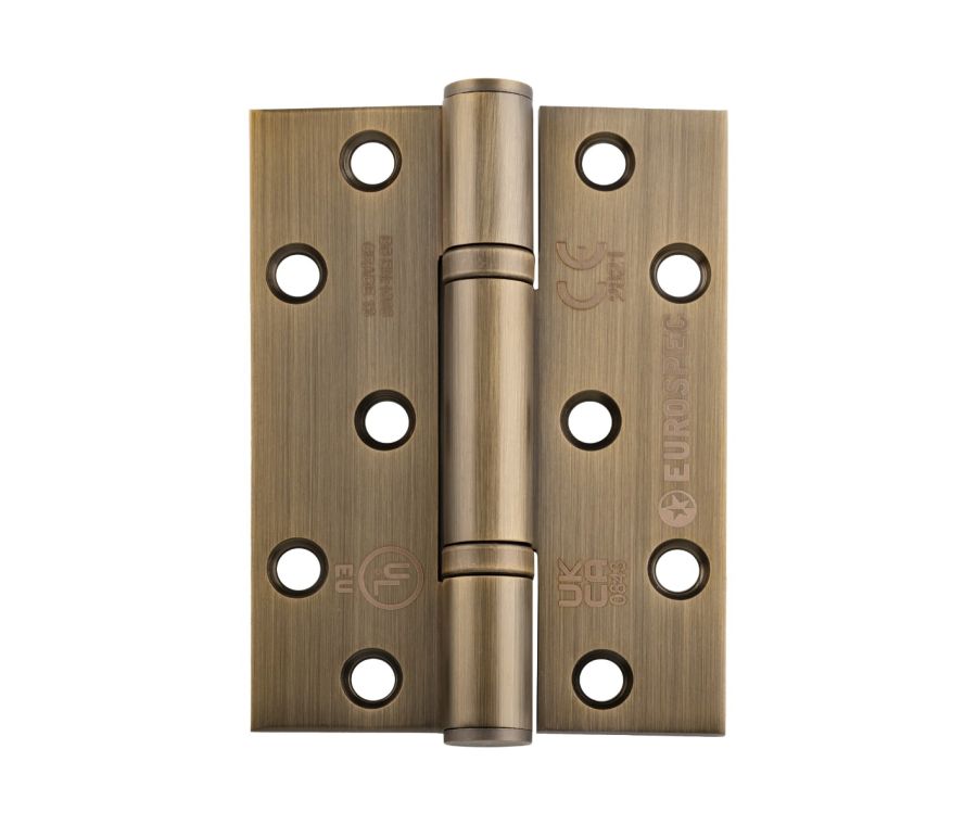 Pair Antique Brass Grade 13 Thrust Bearing Hinge - Square | H2N1103/13AB
