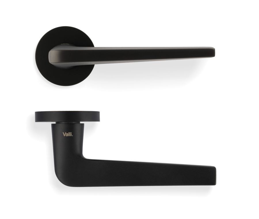 Set Valli Matt Black PVD Designer H348 David Chipperfield Lever Handles