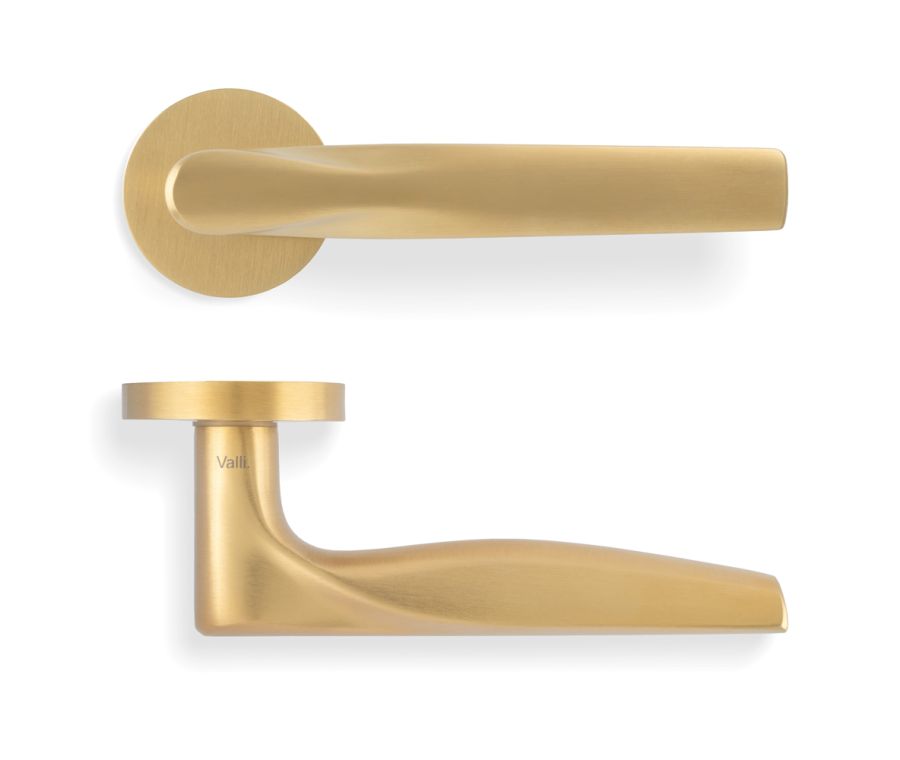 Set Valli Satin Brass PVD SOM Designer H359 Lever Handles | Skidmore, Owings & Merrill