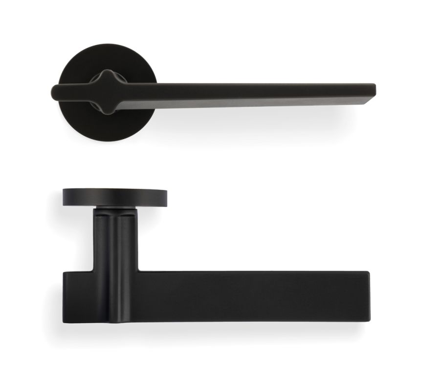 Set Valli Matt Black PVD H378 Yabu Pushelberg Designed Lever Handles 
