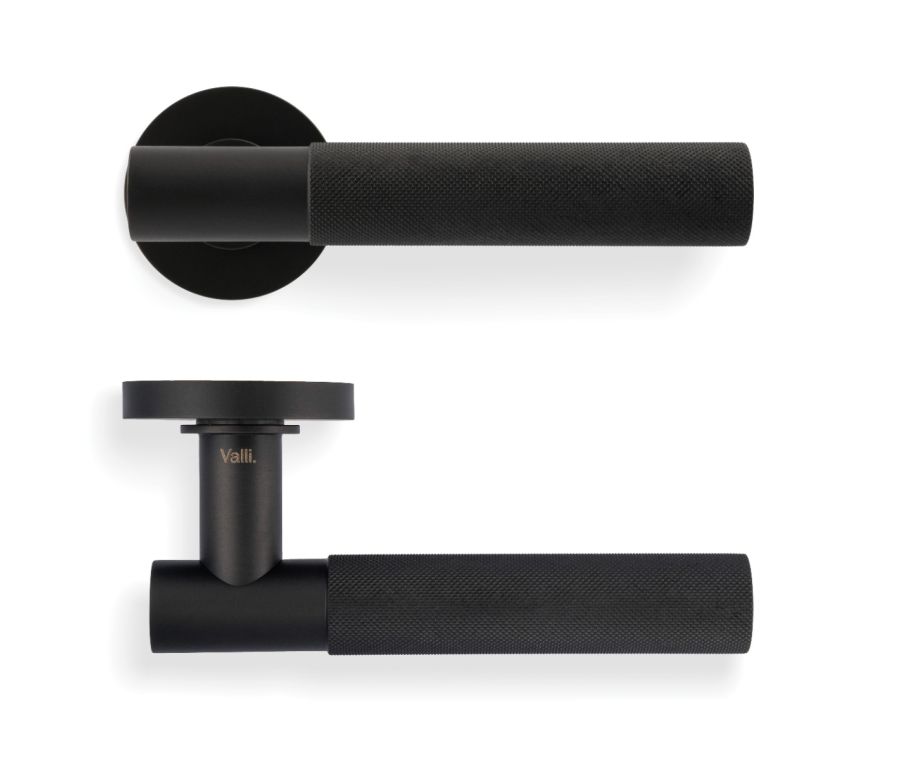 Set Valli Matt Black PVD H379 Antonio Citterio Knurled Lever Handle