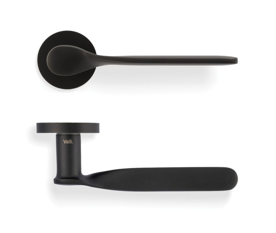 Set Valli Matt Black PVD H383 Perkins & Will Designed Lever Handle