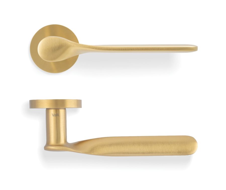 Set Valli Satin Brass PVD H383 Perkins & Will Designed Lever Handle