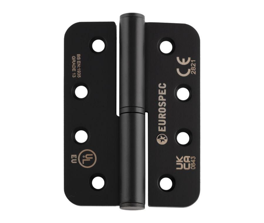 Pair Matt Black Grade 13 Lift Off Hinge - Radius - Left Hand | H3N1203/13MB/R/L