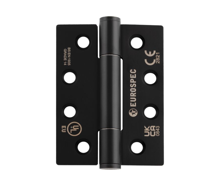 Pair Matt Black Grade 14 Concealed Bearing Hinge - Square | H3N1207/14MB