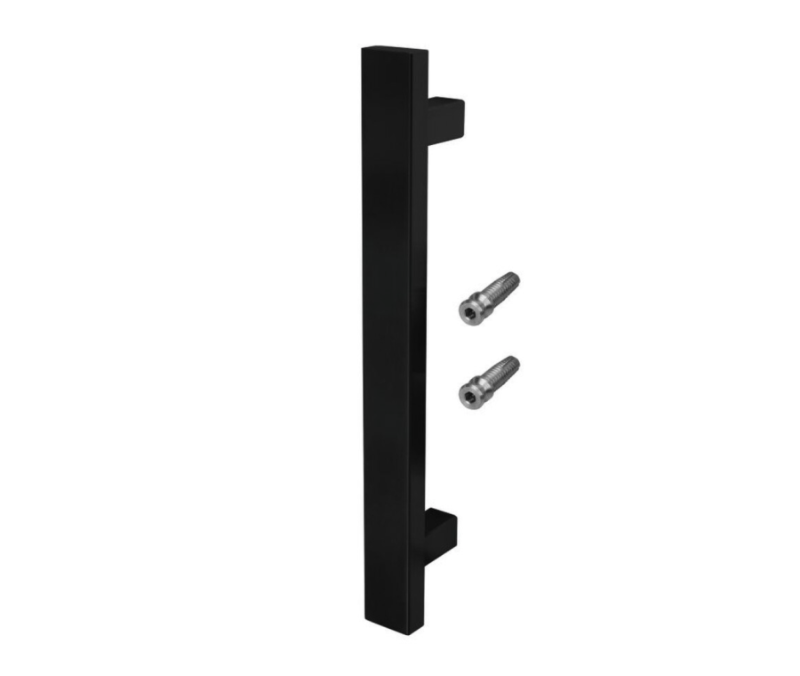 BLU HAB15 Matt Black Inline Rectangular 'T' Bolt Through Pull Handle | 400mm | HAB15-400-BF-MBL