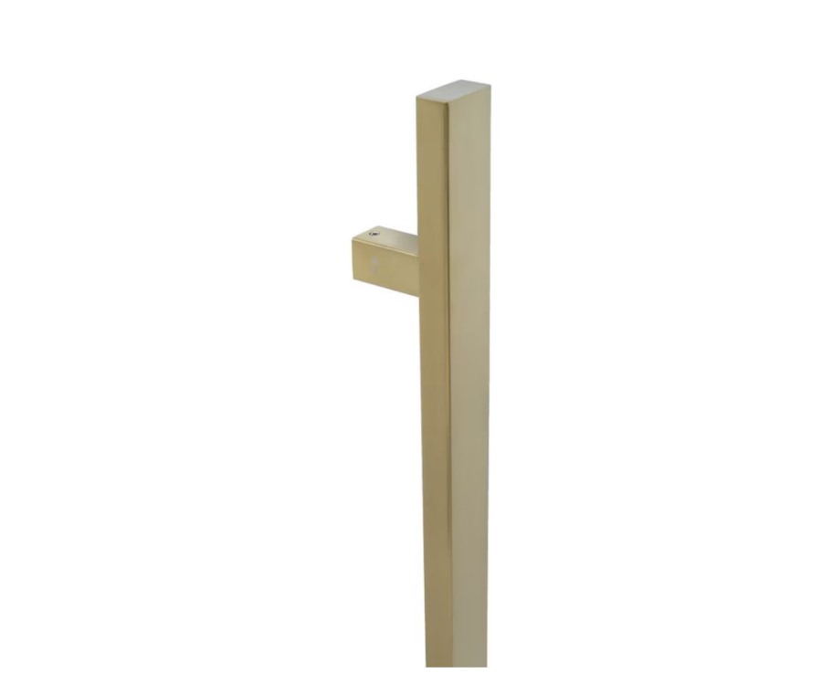 BLU HAB15 PVD Satin Brass Inline Rectangular 'T' Bolt Through Pull Handle | 1200mm | HAB15-1200-BF-PSB