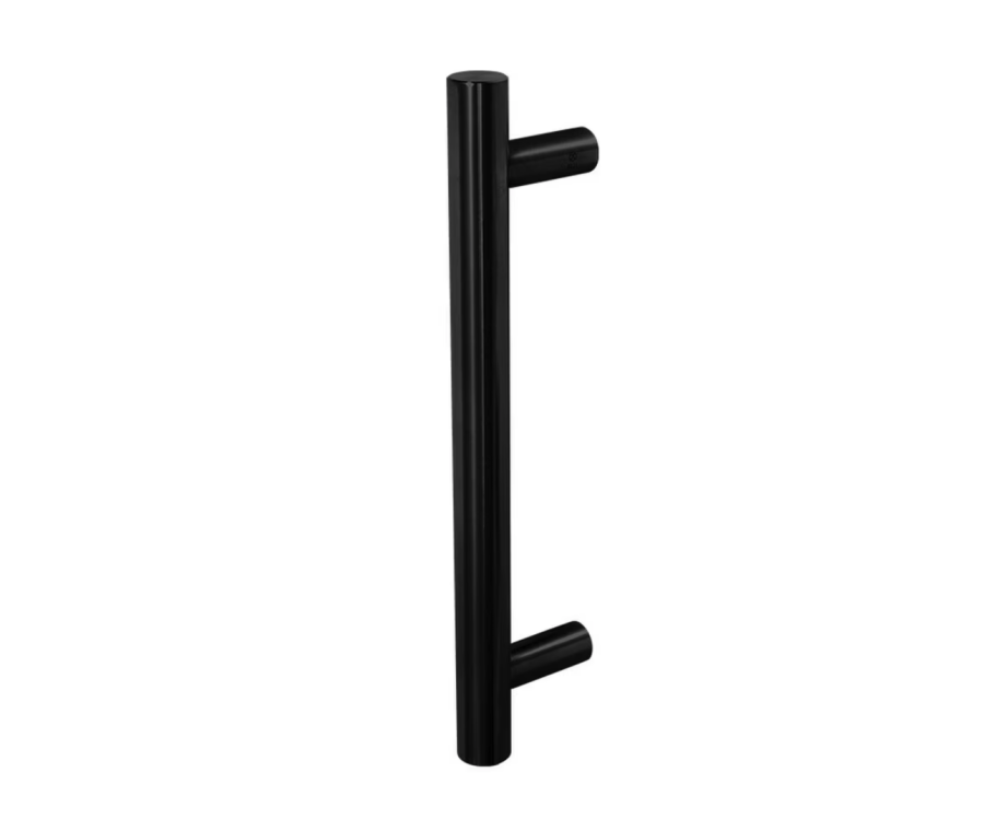BLU HAB2 Matt Black Inline Round 'T' Bolt Through Pull Handle | 400mm | HAB2-400-BF-MBL