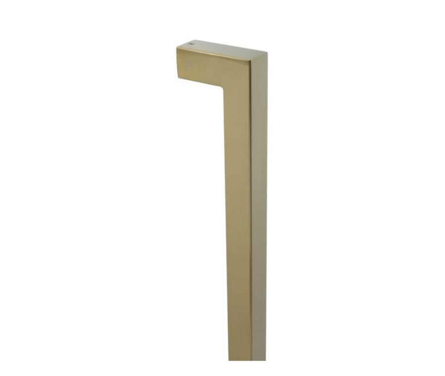 BLU HAB4 PVD Satin Brass Inline Square Mitre Secret Fix Pull Handle | 900mm | HAB4-900-SF-PSB