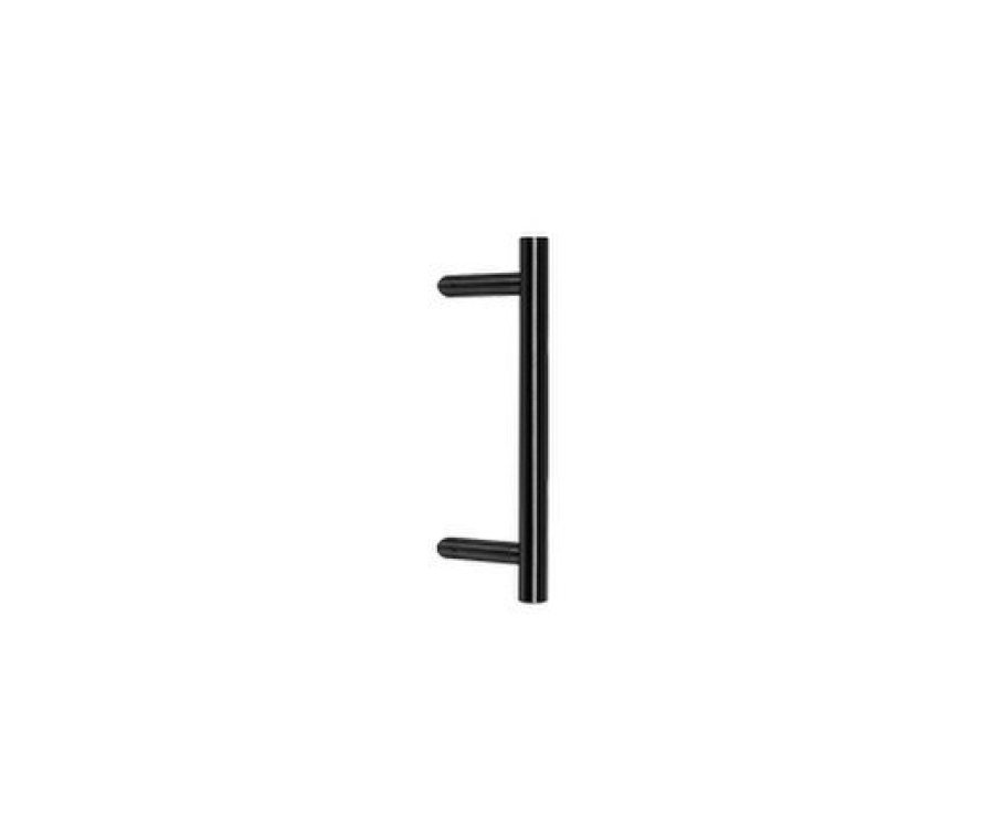 BLU HAB6 Matt Black Offset Round 'T' Bolt Through Pull Handle | 400mm | HAB6-400-BF-MBL