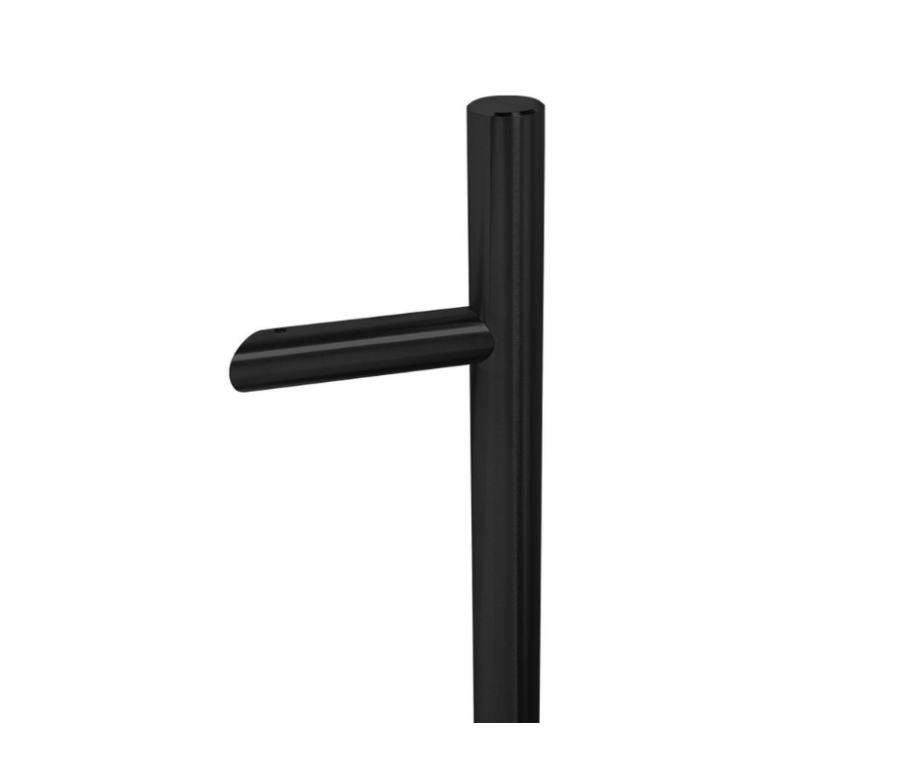 BLU HAB6 Matt Black Offset Round 'T' Bolt Through Pull Handle | 900mm | HAB6-900-BF-MBL