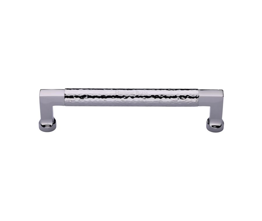 Heritage Brass Polished Chrome Hammered Cabinet Pull 160mm