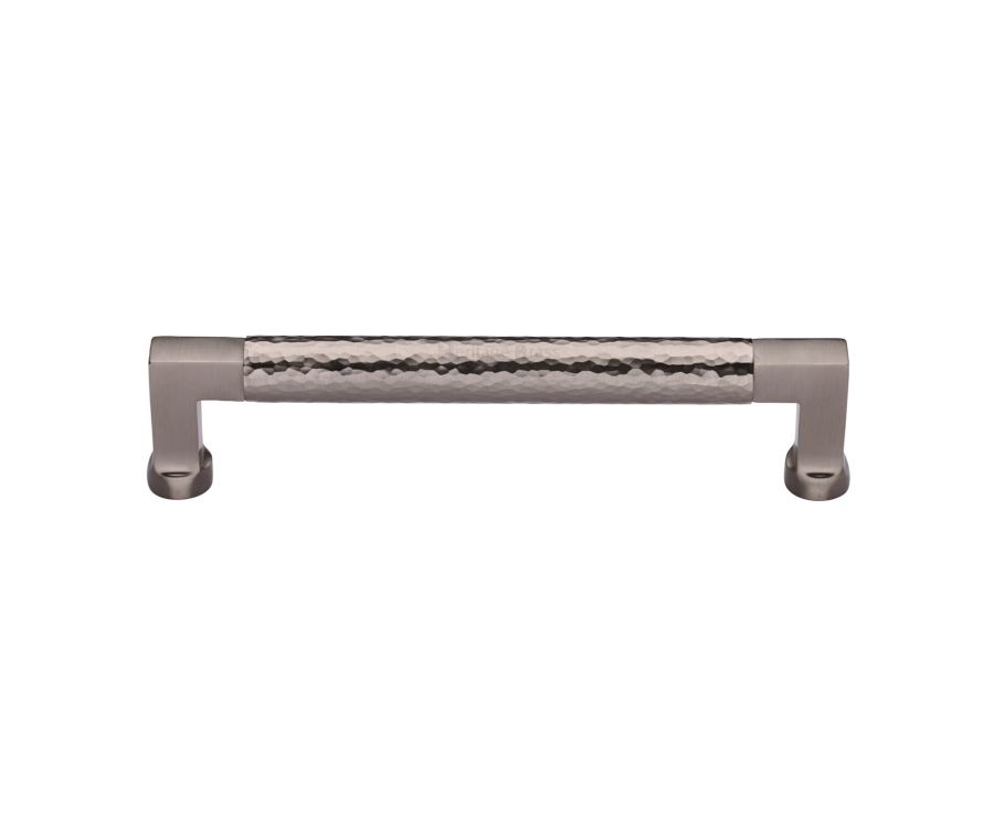 Heritage Brass Satin Nickel Hammered Cabinet Pull 160mm