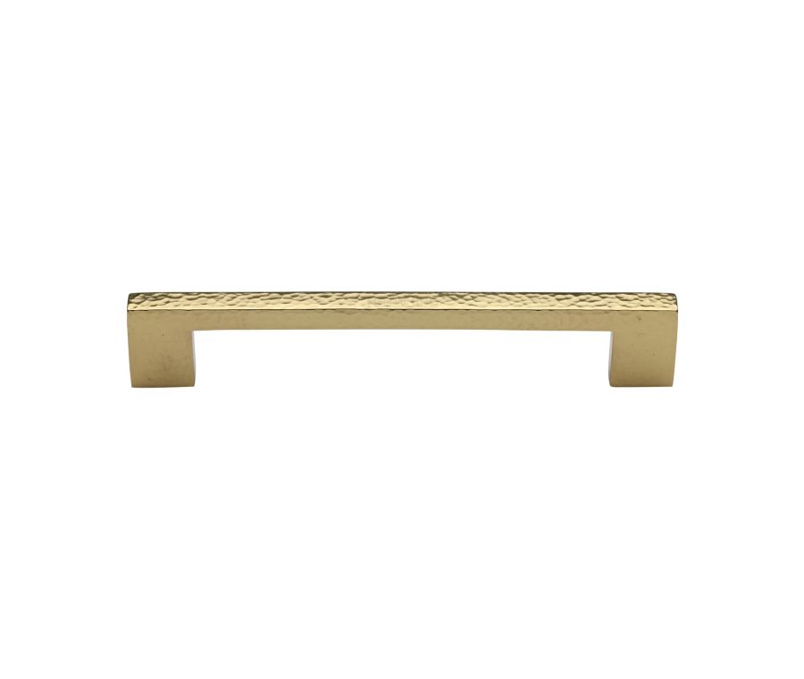 Heritage Brass Polished Brass Metro Cabinet Pull Hammered Design 160mm