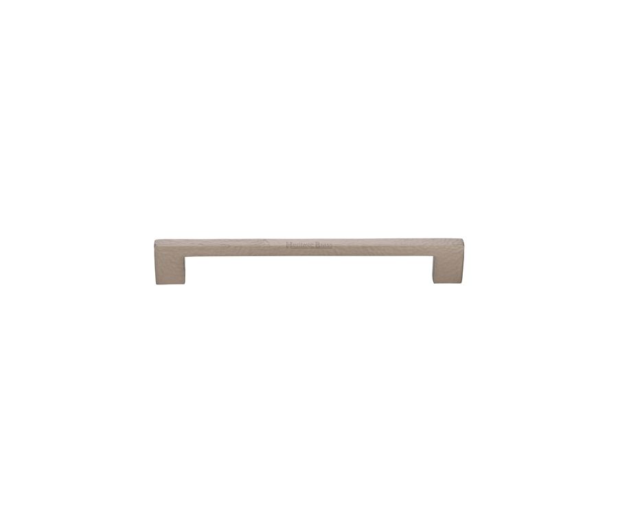 Heritage Brass Satin Nickel Metro Cabinet Pull Hammered Design 192mm