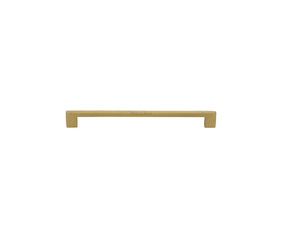 Heritage Brass Satin Brass Metro Cabinet Pull Hammered Design 256mm