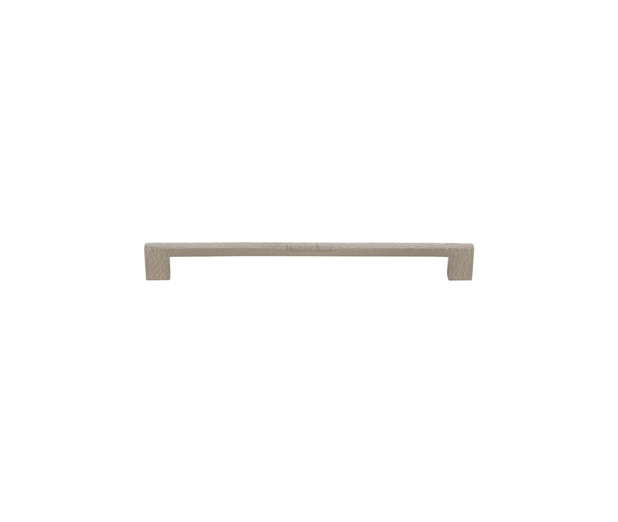 Heritage Brass Satin Nickel Metro Cabinet Pull Hammered Design 256mm