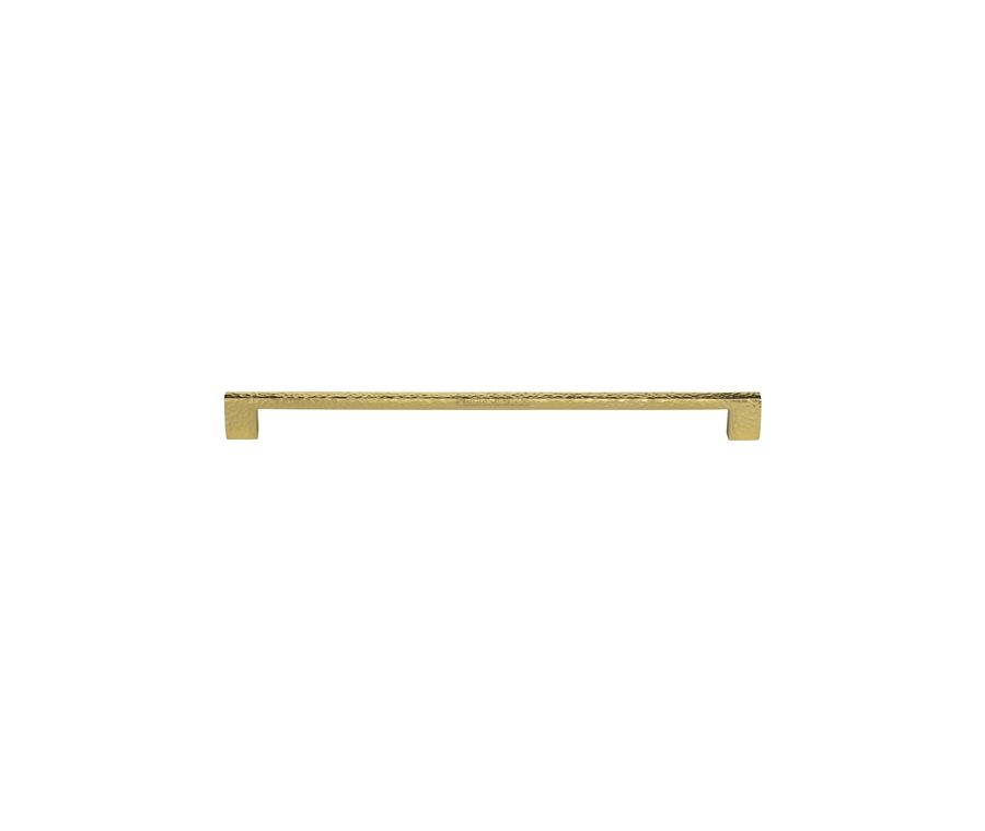 Heritage Brass Polished Brass Metro Cabinet Pull Hammered Design 320mm