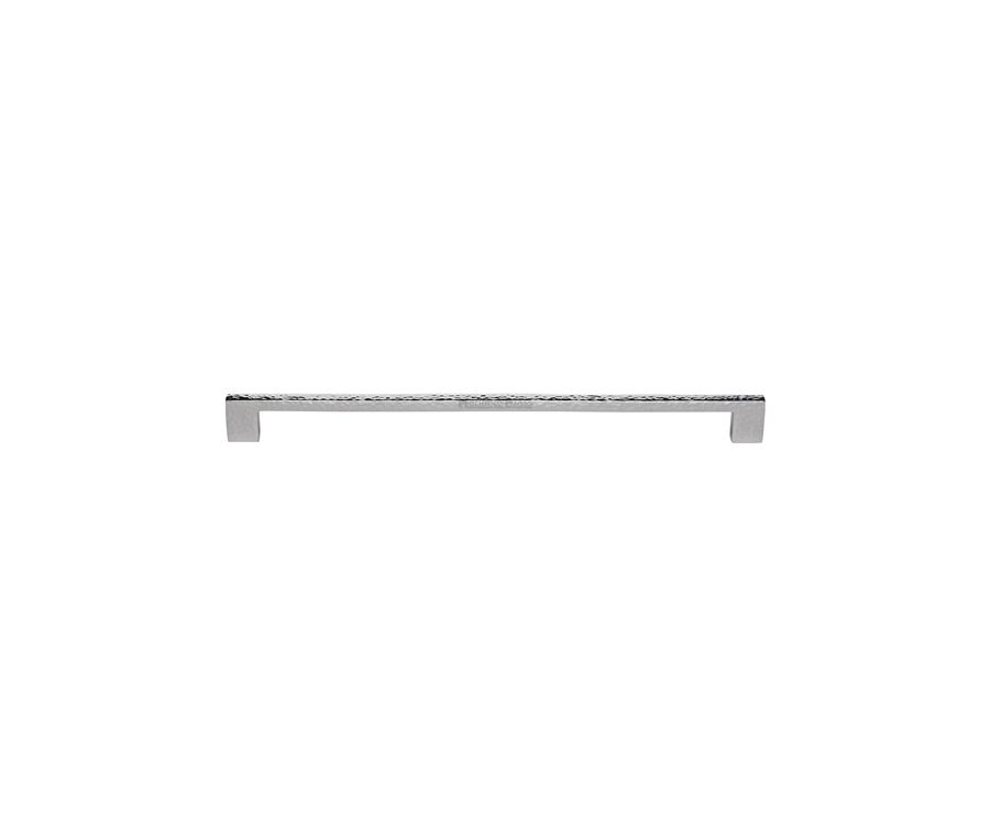 Heritage Brass Polished Chrome Metro Cabinet Pull Hammered Design 320mm