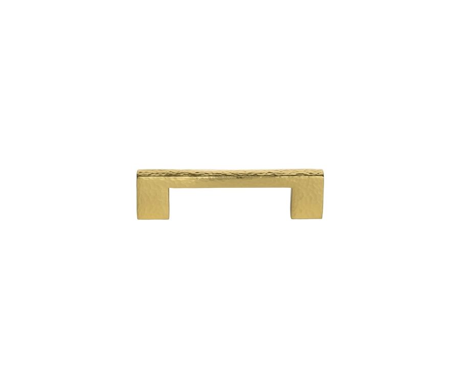 Heritage Brass Polished Brass Metro Cabinet Pull Hammered Design 96mm
