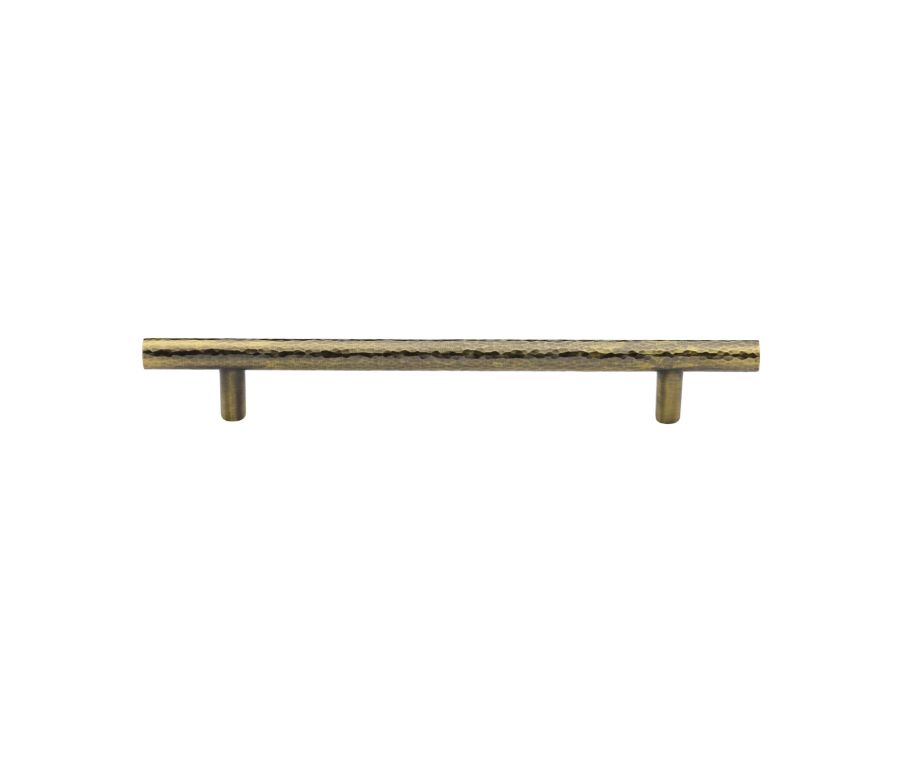 Heritage Brass Antique Brass T-Bar Cabinet Pull Hammered Design 160mm