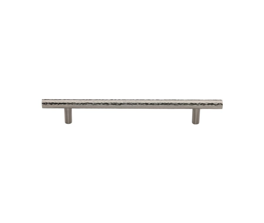 Heritage Brass Satin Nickel T-Bar Cabinet Pull Hammered Design 160mm