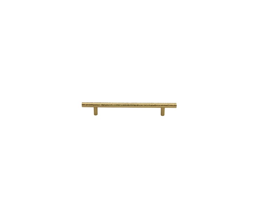 Heritage Brass Satin Brass T-Bar Cabinet Pull Hammered Design 101mm