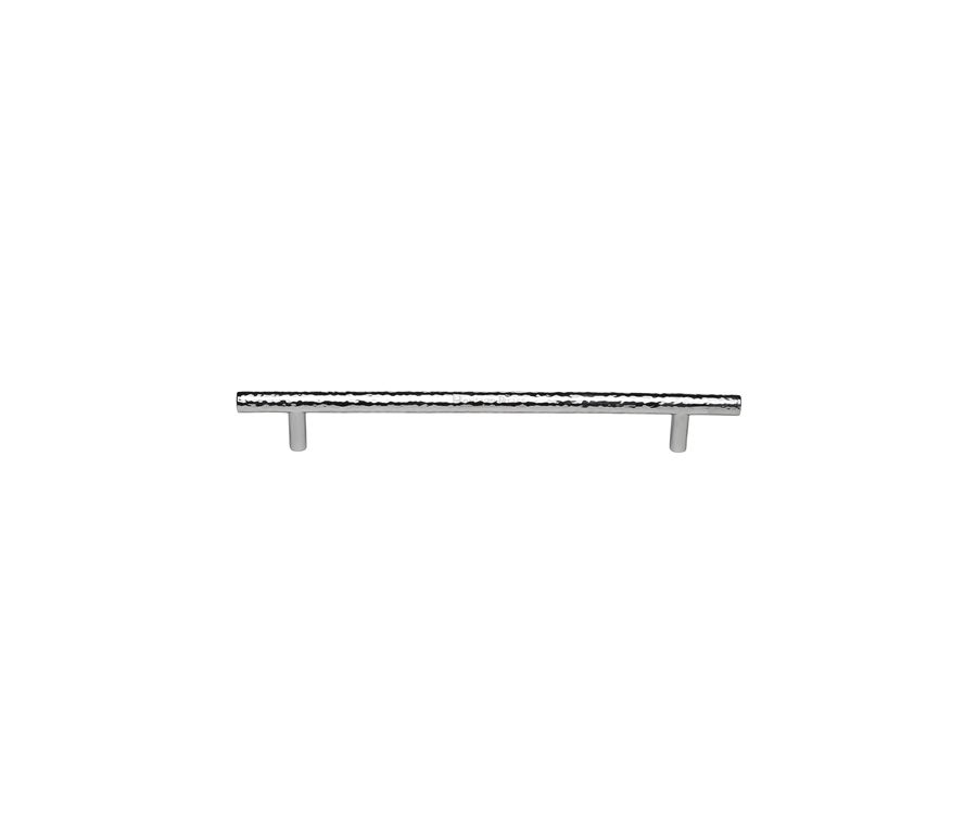 Heritage Brass Polished Chrome T-Bar Cabinet Pull Hammered Design 203mm