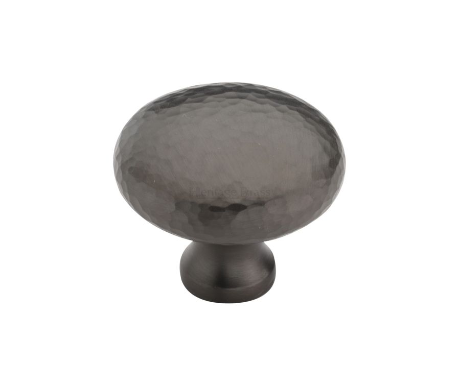 Heritage Brass Matt Bronze Victorian Round Cabinet Knob Hammered Design 38mm
