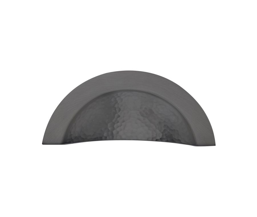 Heritage Brass Matt Bronze Crescent Drawer Cup Pull Hammered Design