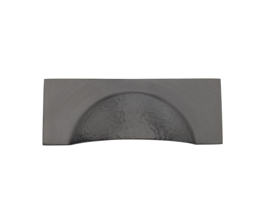 Heritage Brass Matt Bronze Hampshire Drawer Cup Pull Hammered Design 57mm