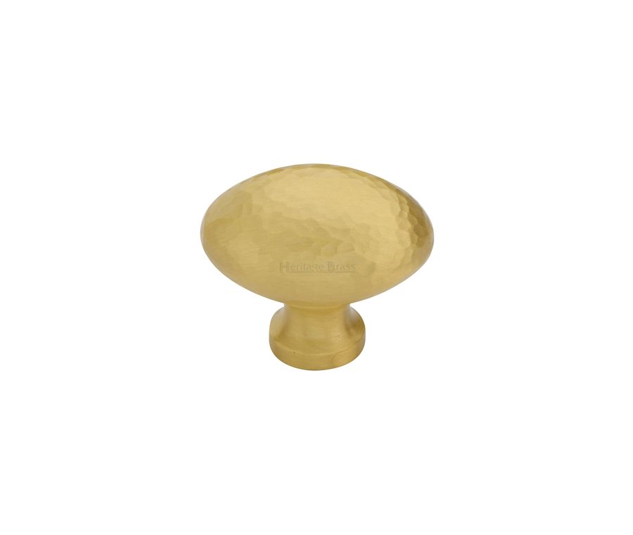 Heritage Brass Satin Brass Ball Cabinet Knob Hammered Design 38mm