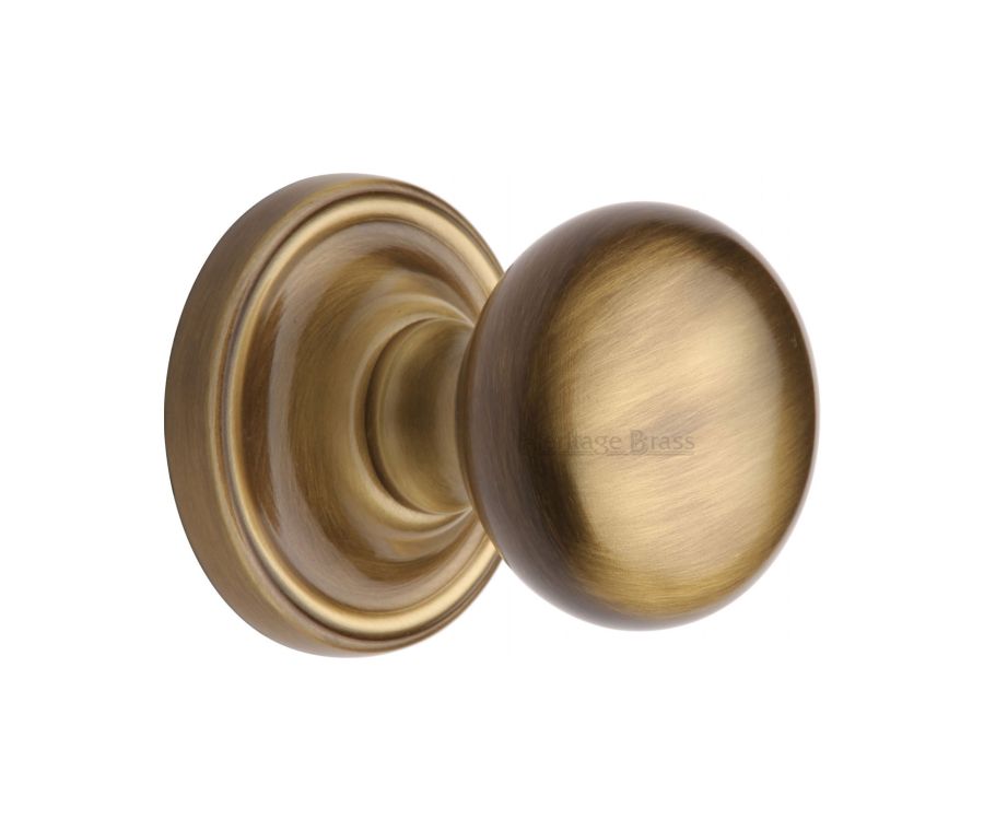 Heritage Brass Antique Brass Hampstead Door Knob on Rose