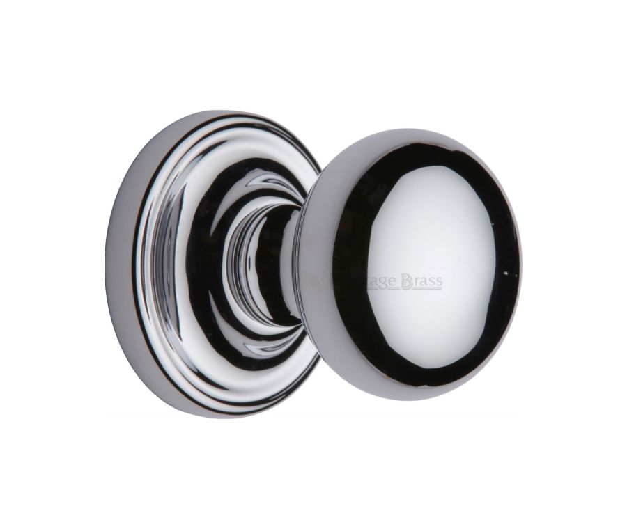 Heritage Brass Polished Chrome Hampstead Door Knob on Rose