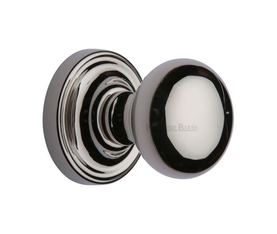 Heritage Brass Polished Nickel Finish Hampstead Door Knob on Rose