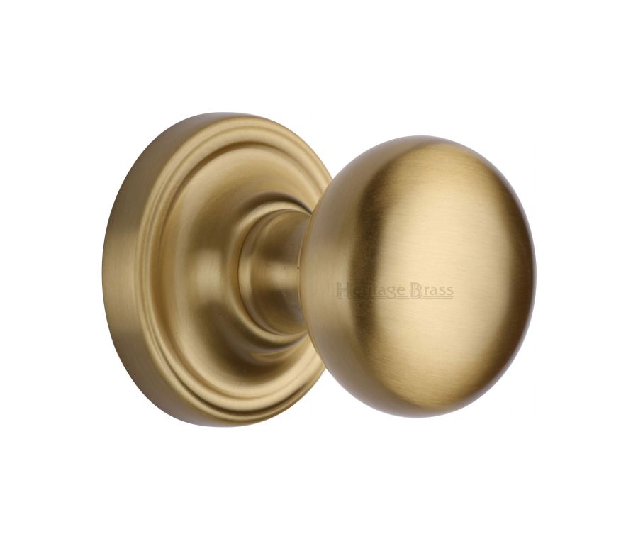 Heritage Brass Satin Brass Hampstead Door Knob on Rose