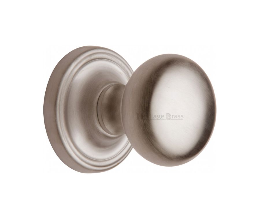 Heritage Brass Satin Nickel Hampstead Door Knob on Rose
