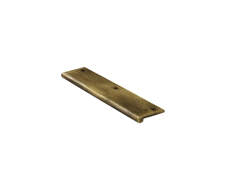 Heritage Brass Antique Brass Edge Pull Cabinet Handle Hammered Design - 38mm Width 200mm