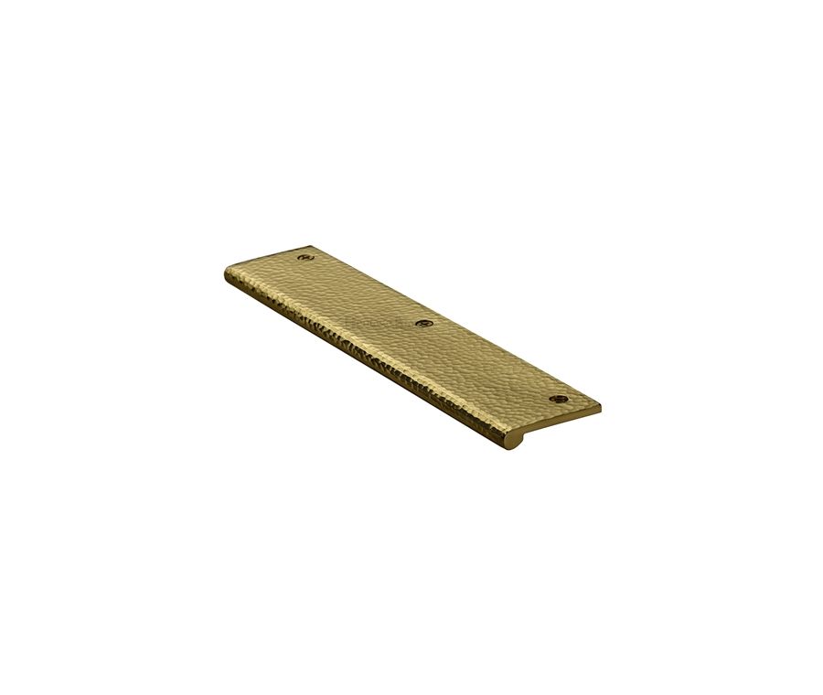 Heritage Brass Polished Brass Edge Pull Cabinet Handle Hammered Design - 38mm Width 200mm