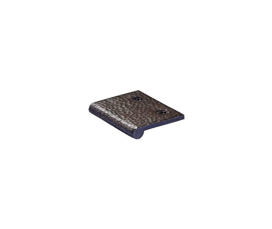Heritage Brass Matt Bronze Edge Pull Cabinet Handle Hammered Design - 38mm Width 50mm