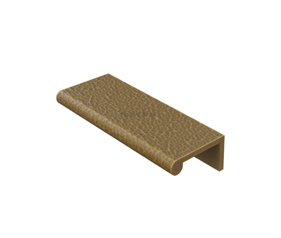 Heritage Brass Antique Brass Edge Pull Cabinet Handle Hammered Design - 40mm Width 100mm