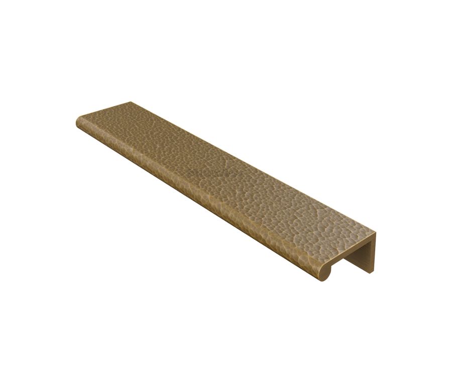 Heritage Brass Antique Brass Edge Pull Cabinet Handle Hammered Design - 40mm Width 200mm